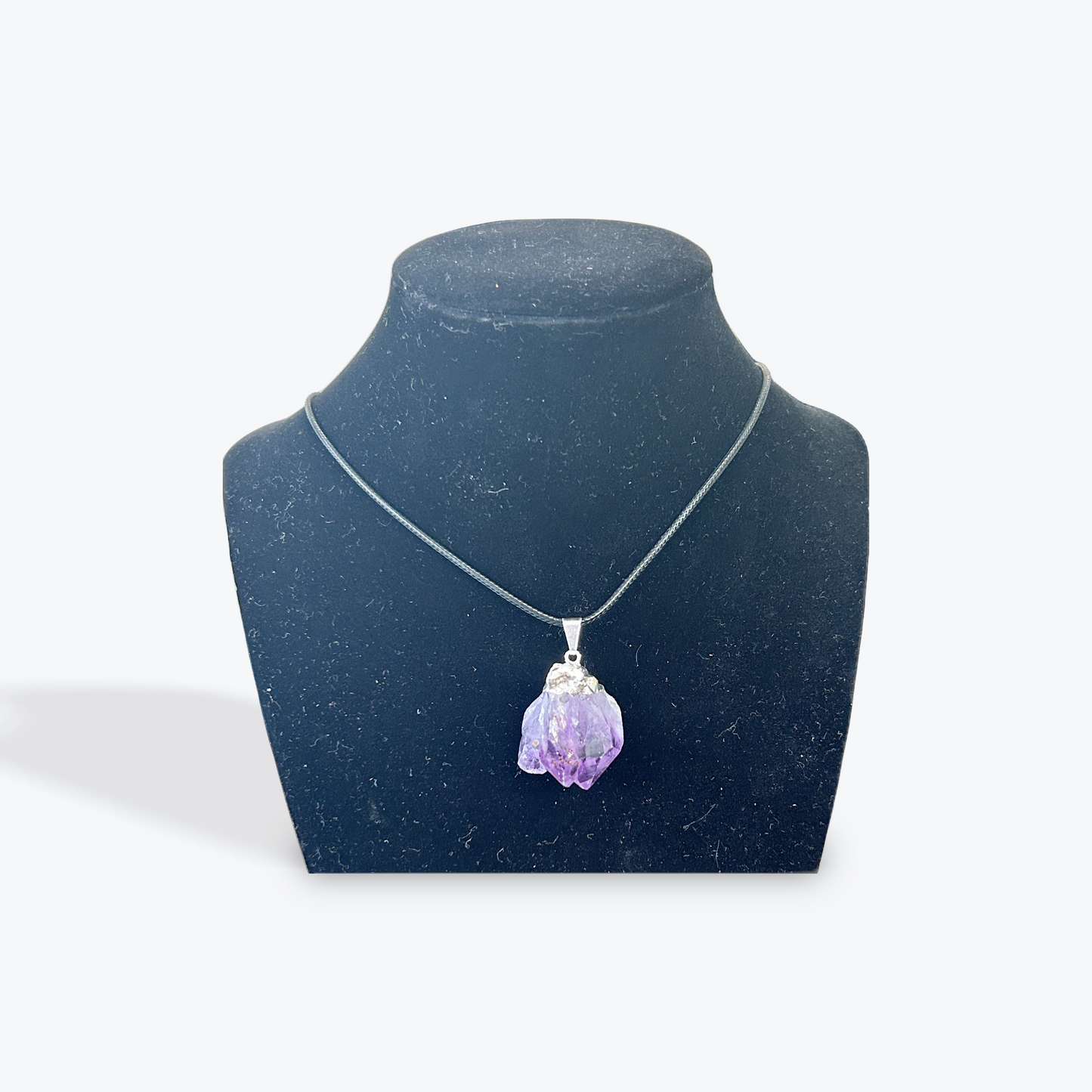 Electroplated Amethyst Point Silver Pendant