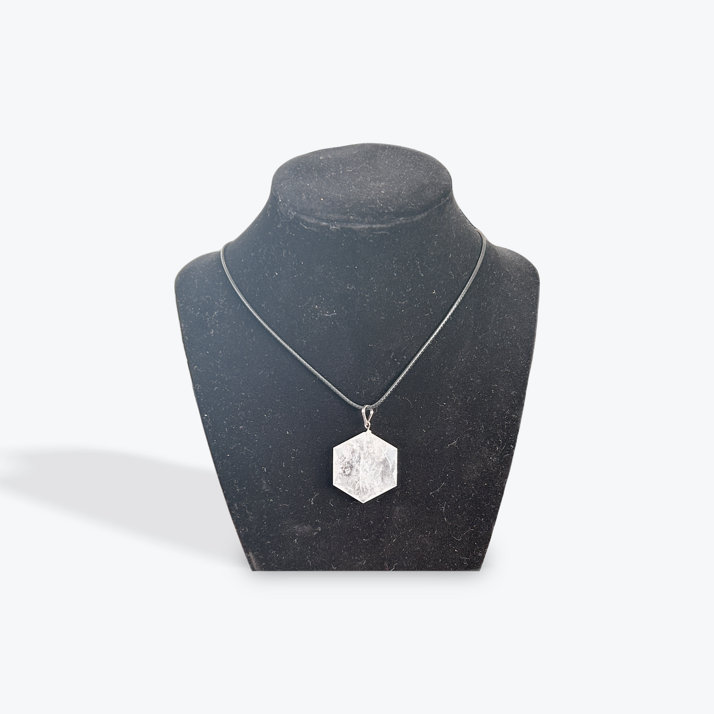 Faceted Quartz Crystal Hexagon Pendant