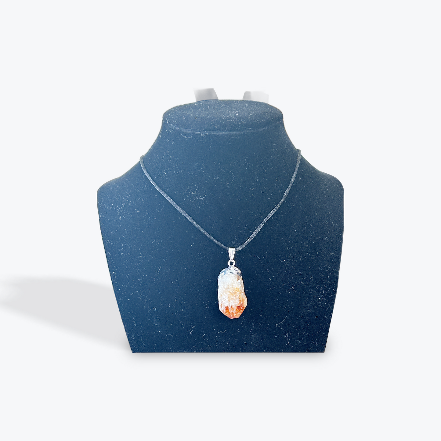 Electroplated Citrine Point Silver Pendant