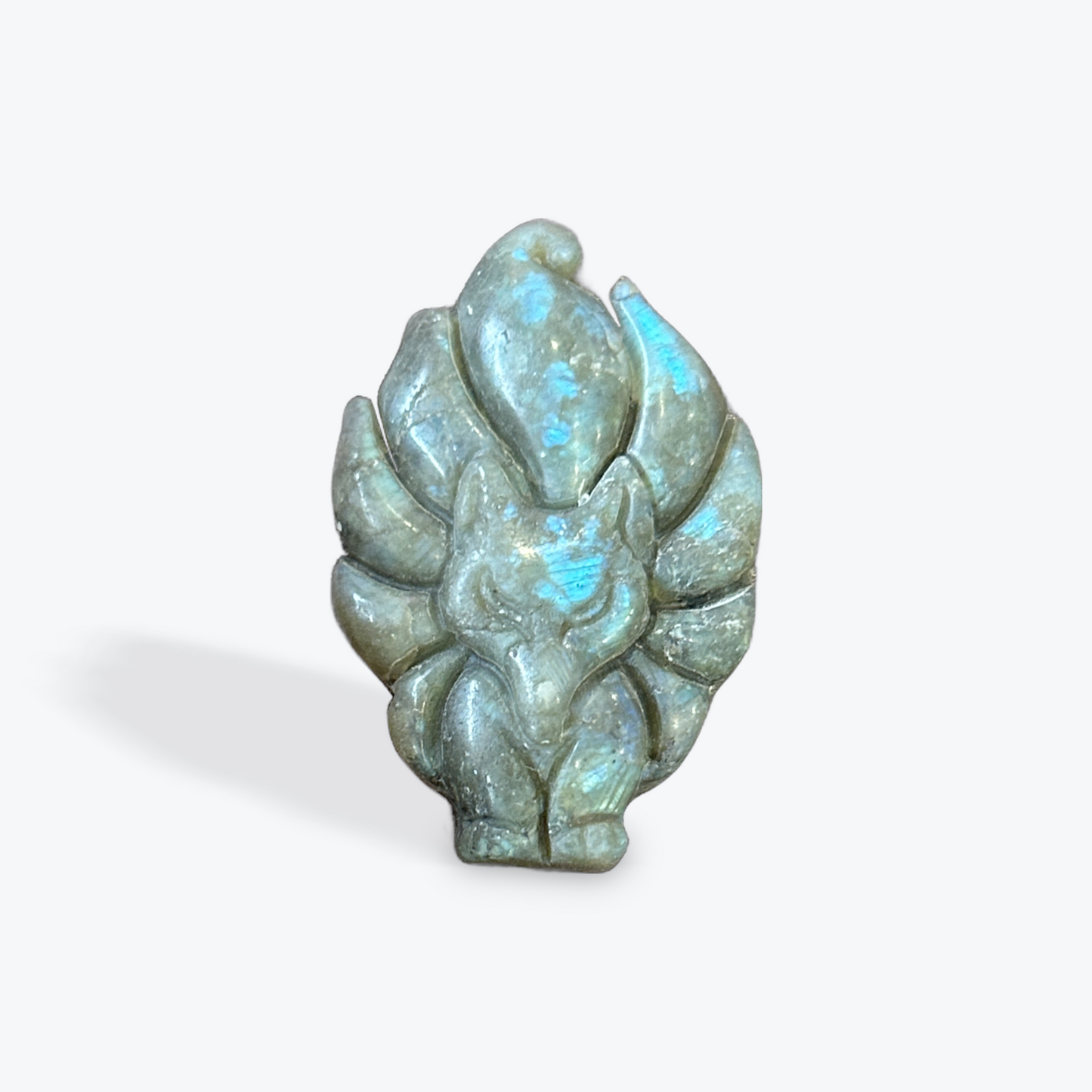 Labradorite Nine-tail Fox Carving