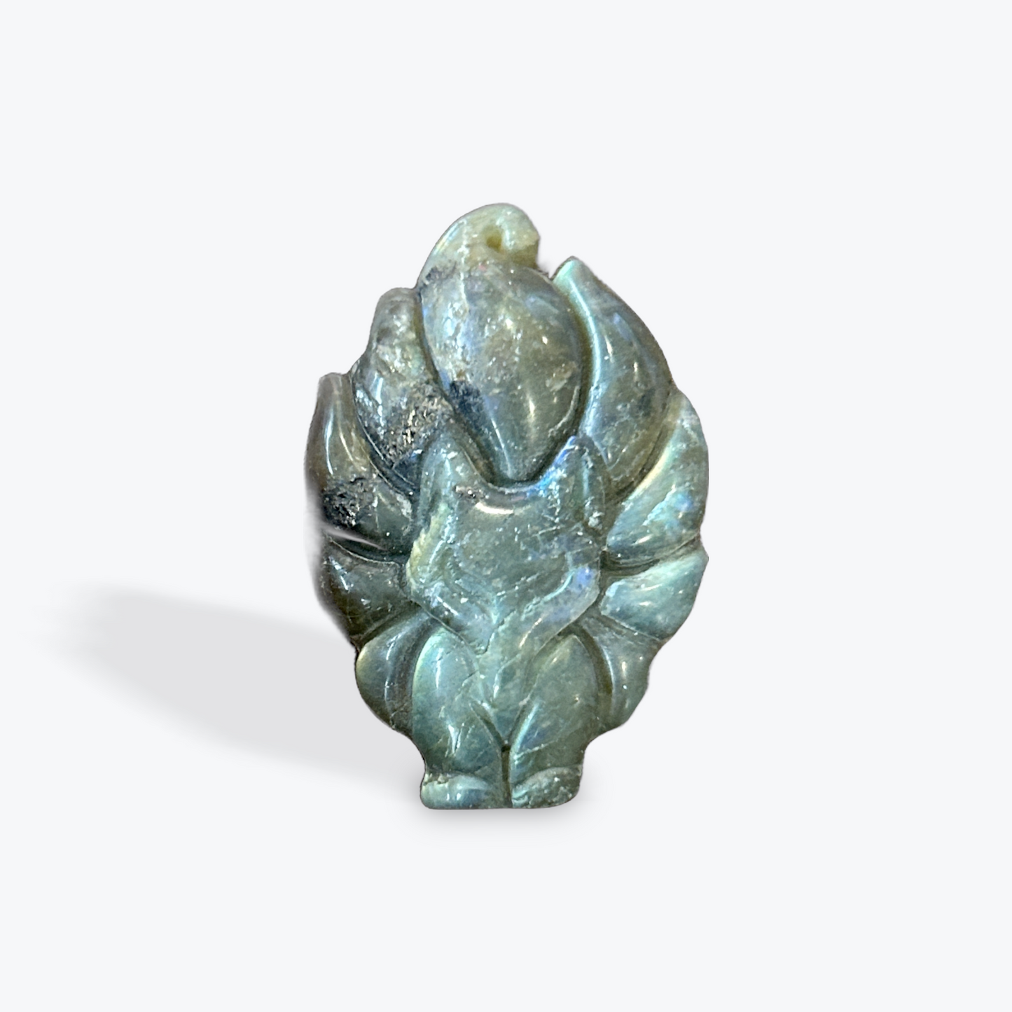 Labradorite Nine-tail Fox Carving